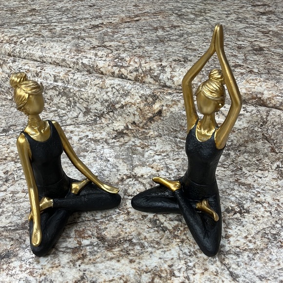 Large Meditation Yoga Pose Resin Statue Decor Set (8 and 10 in.) - Picture 5 of 9